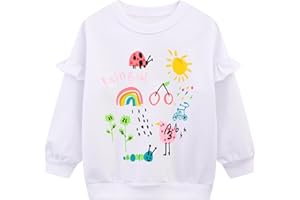 HILEELANG Toddler Girl Sweatshirts Cotton Casual Crew Neck Long Sleeve Tops Pullover Sweater Shirt