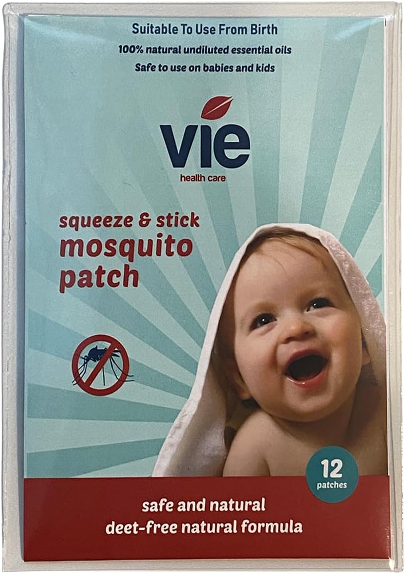 VIE Mosquito Patches | DEET-Free, Plant-Based | 12 Count | Family Safe