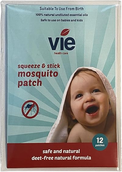 VIE Mosquito Patches | DEET-Free, Plant-Based | 12 Count | Family Safe