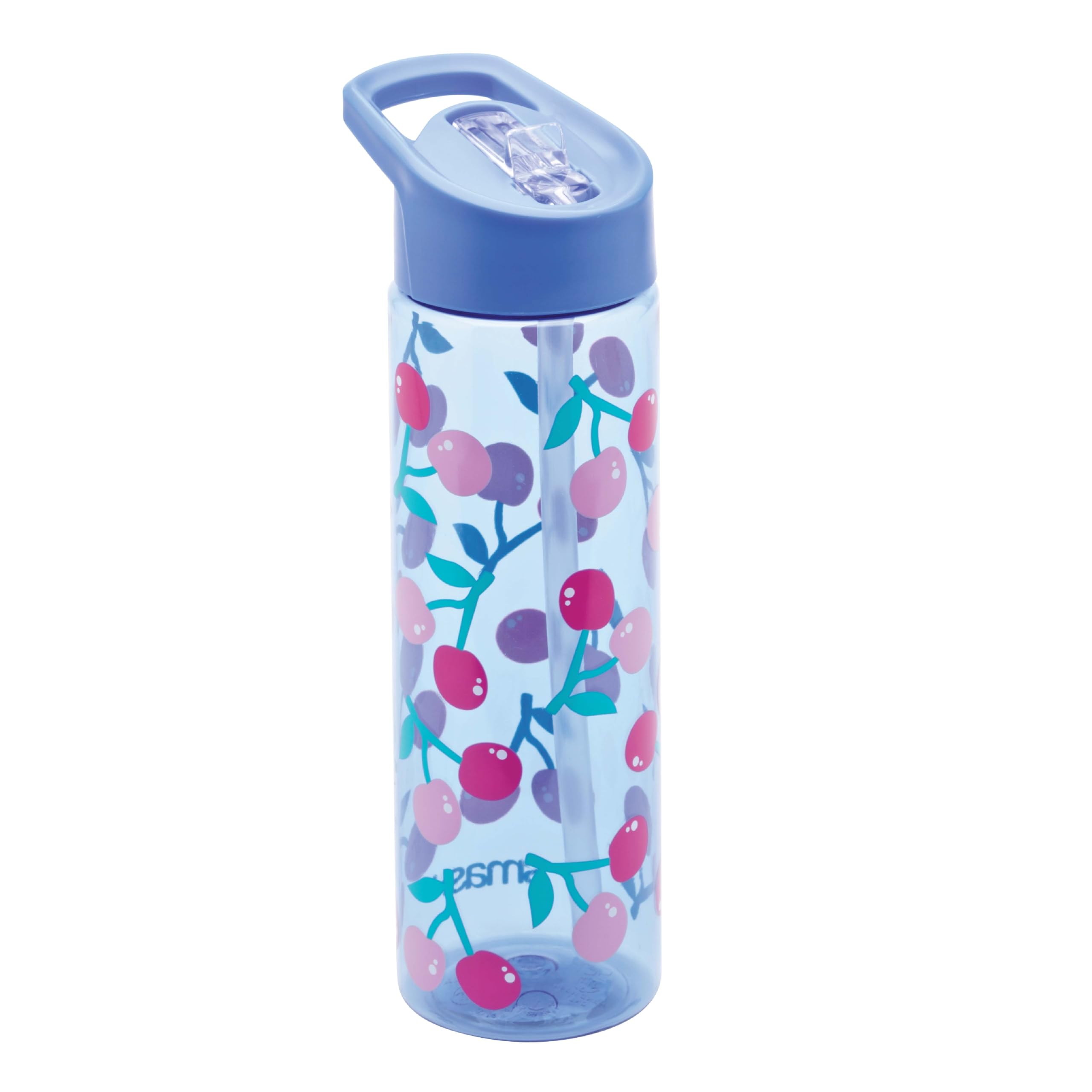 Smash Water Bottle with Straw 700ml Blue Cherry