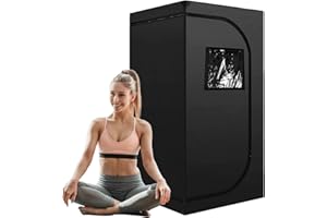 ZONEMEL Portable Sauna Tent, Full Size 1 Person Home Spa Tent for Relaxation Detox Therapy (Steamer Not Included- Black, 55.1"X31.5"X31.5")
