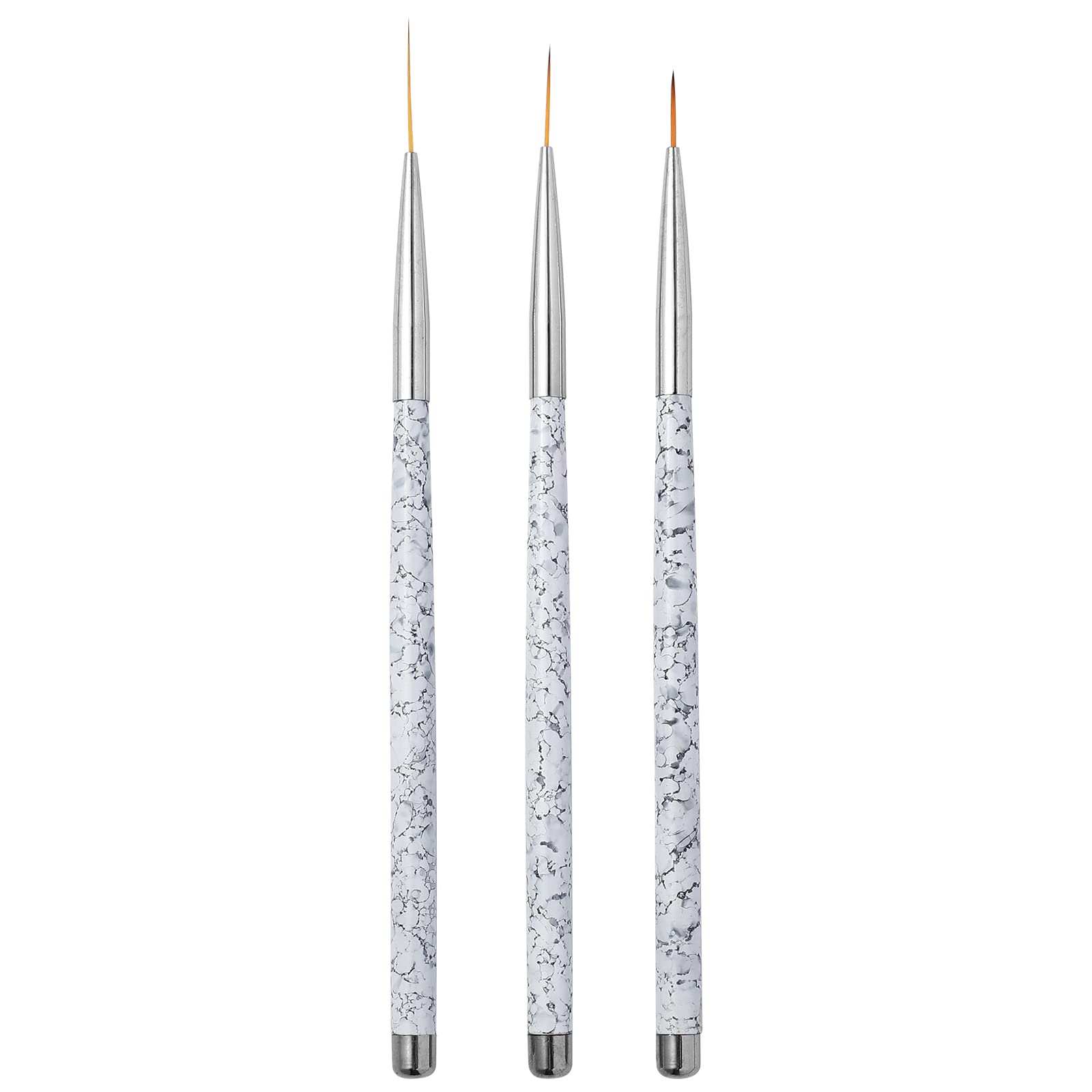 Beaupretty Nail Art Liner Brush Painting Nail Striping Nail Point Drill Pen for Lines,Thin Lines,Elongated Lines 3 pcs(Mixed Size) Makeup Brush Set