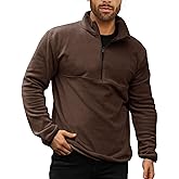 Runcati Mens Fuzzy Fleece Sweatshirt Quarter Zip Pullover Long Sleeve Winter Fall Outdoor Warm Outerwear