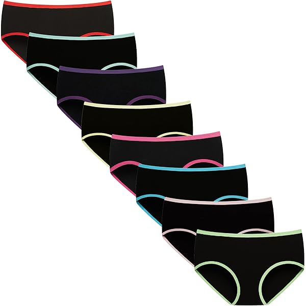 5-Pack Cute Bear Panties For Teens - Korean Style Ruffled Cotton Underwear (Medium, White)