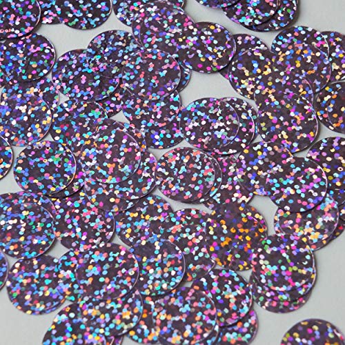 Round Flat Sequin 12mm Top Hole Light Lavender Hologram Glitter Sparkle. Couture Paillettes. Made in USA