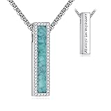 HKPATOP Turquoise Urn Necklaces for Ashes Sterling