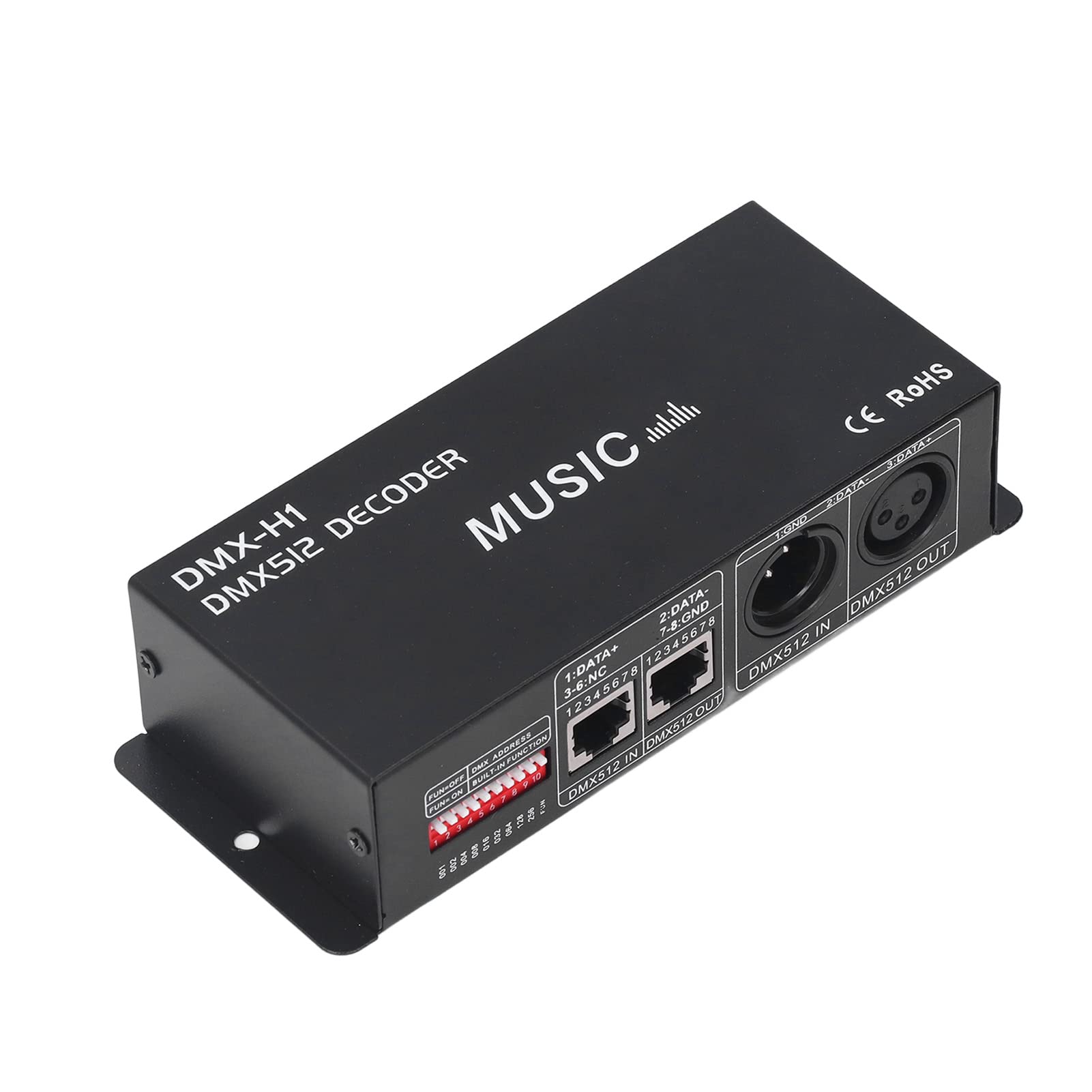 DMX Decorder, DMX 512 4 Channel DMX Decorder Adjustable RGB Dimming LED Decorder Controller for Bars, Hotels, Sober Bar