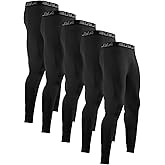 BUYJYA 3 or 5 Pack Men's Compression Pants Running Tights Workout Leggings Athletic Cool Dry Yoga Gym Clothes Gift