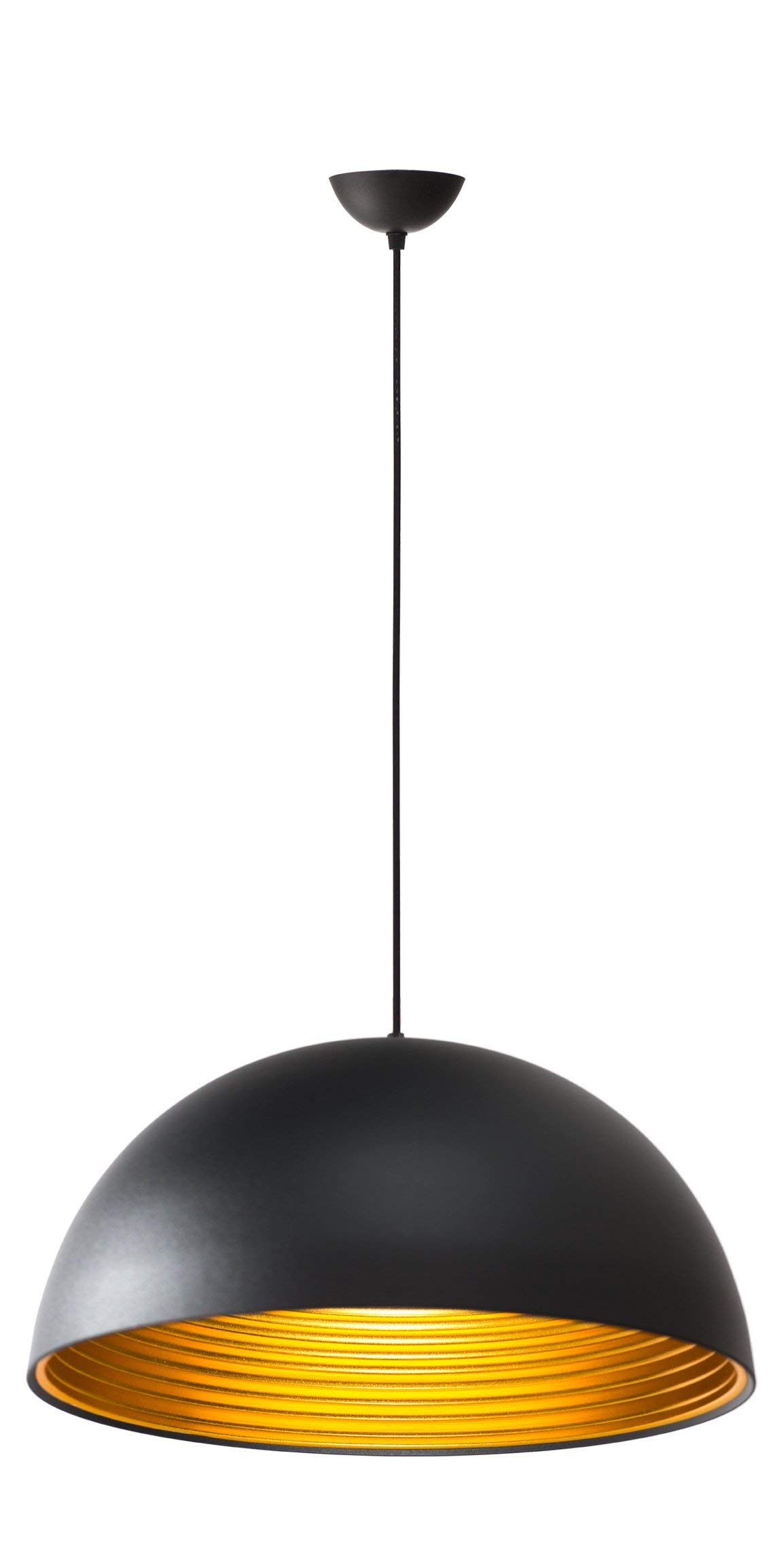 TECNOLUX EURO Lamp Modern Pendant Lighting Nordic Screw E27 for Restaurant Bedroom Study Room Loft Hallway 40 cm Diameter Black and Gold 45223