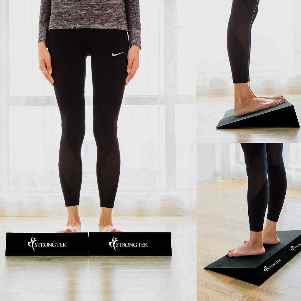 13 Inch Large Yoga Foam Wedge, Slant Board, Calf Stretcher, Improve Lower Leg Calves Wrist Strength, Stability, Incline Wedge, Knee Pad, Back Support, Foot-Rest Cushion, Physical Therapy (One Pair) : Sports & Outdoors