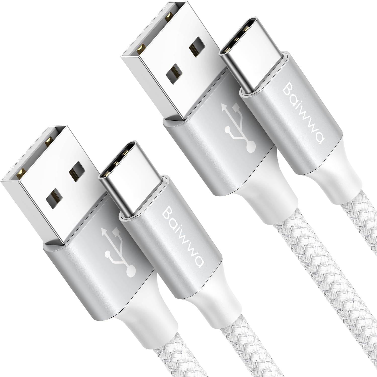 Photo 1 of 2Pack 3FT USB A to USB C Cable for iPhone 16 16E 15, Type C Charger Cord Braided Fast Charging for iPhone 16 15 Pro Max/Pro/Plus, iPad 10th/ 11 Gen, iPad Pro 12.9, iPad Air 5th/ 4th White