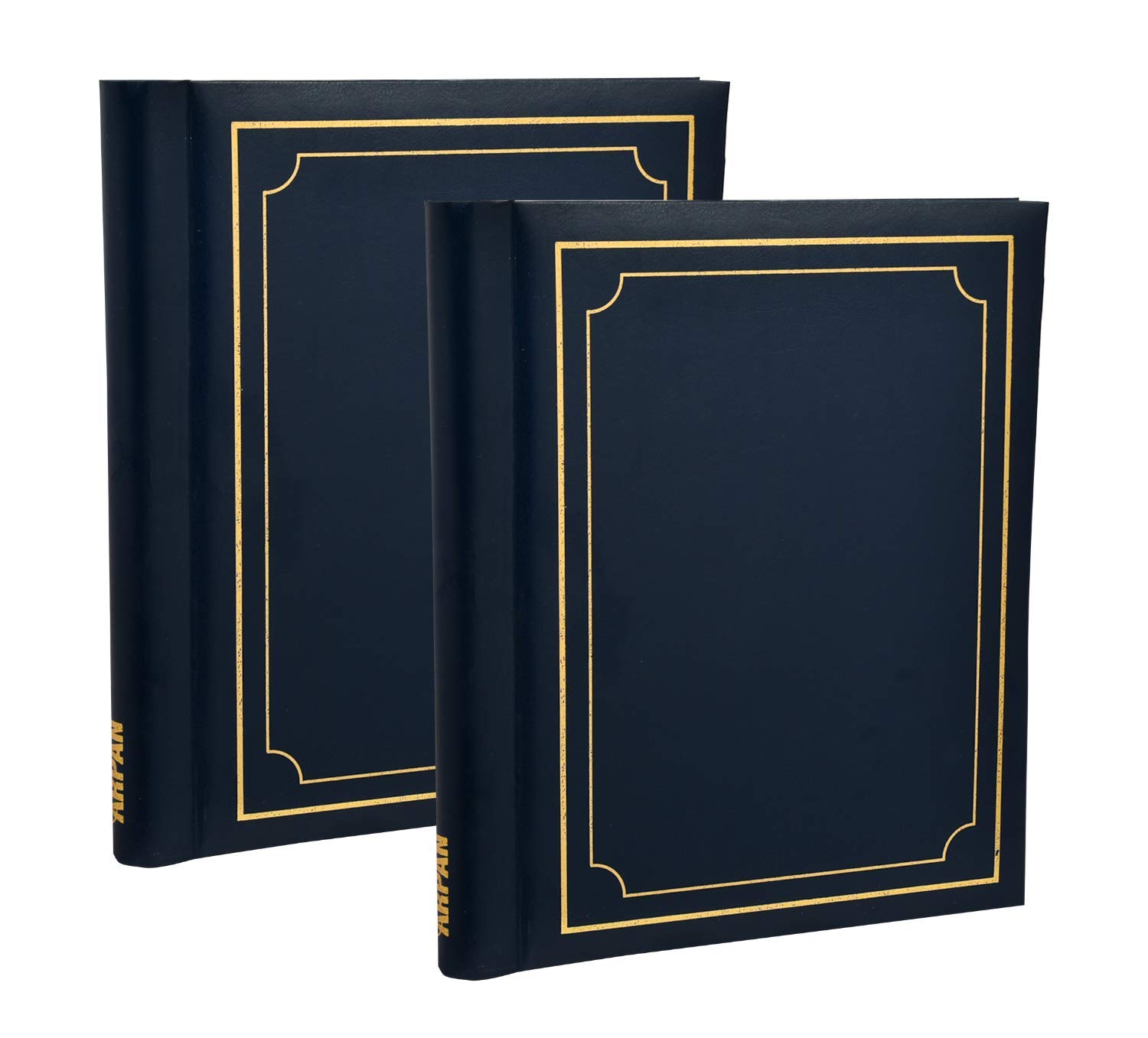 Photo Album Large Extra Value Twin Pack, 40 Easy Stick Pages Per Album - Deluxe Padded Cover by Arpan (Blue - Twin Pack)