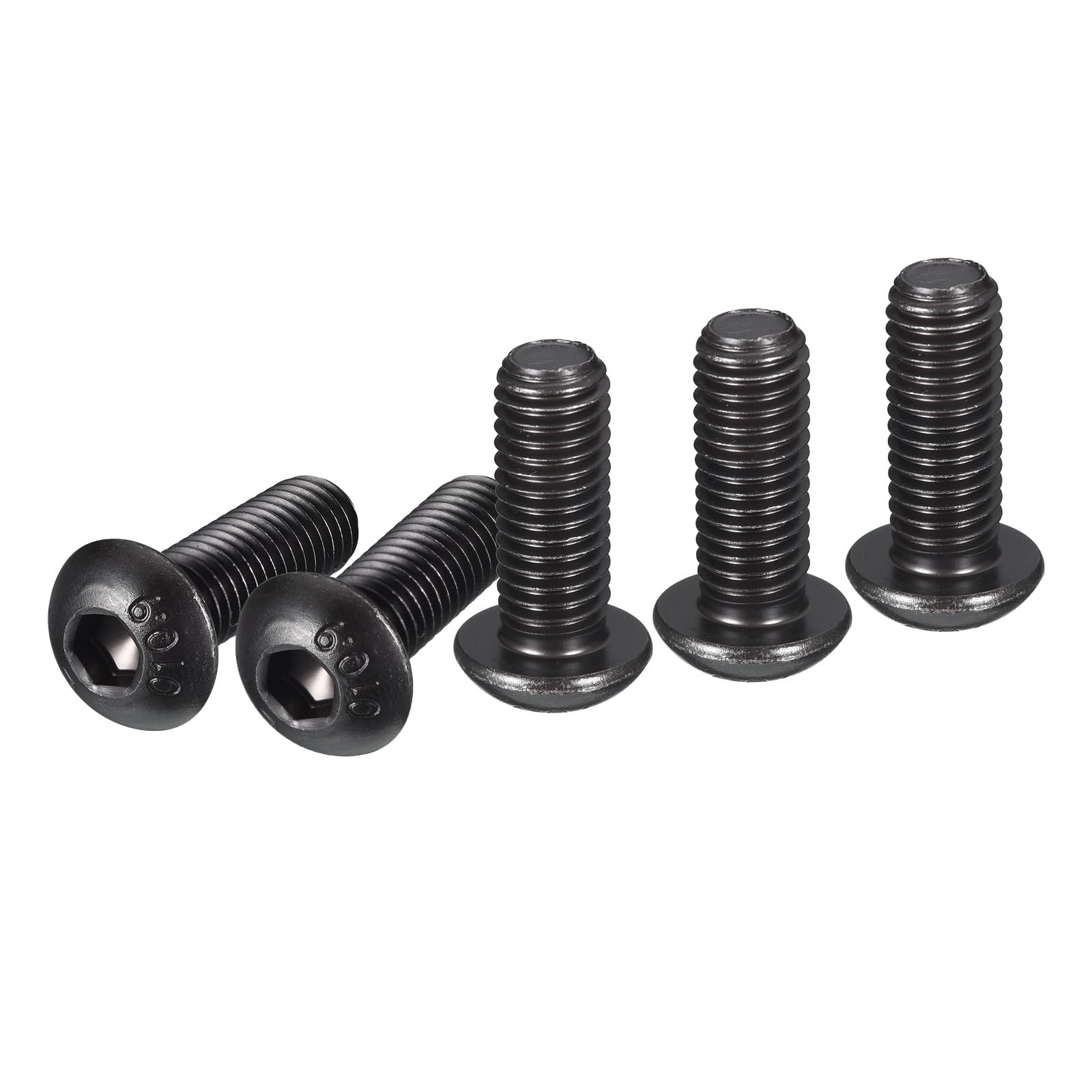 DTGN M10-1.5x25mm Button Head Socket Cap Screws - 10Pack - Good for Machine - Carbon Steel Black Oxide - Hex Drive Full Thread Fasteners