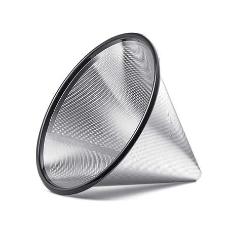 soulhand Kaffeefilter Dauerfilter, Metallkaffeefilter für V60 18/8 Edelstahl Mehrweg-Filter mit 30 ml Kaffee-Messlöffel für d