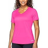 Zengjo Womens Running Shirts Quick Dry Short Sleeve Workout Yoga Tops V Neck Athletic Tees Sports Exercise Wicking T-Shirt
