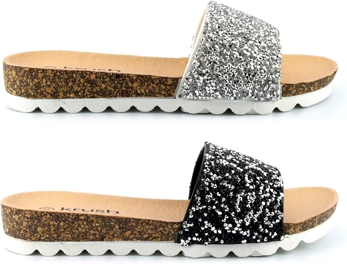 Womens Glitter Sandals Ladies Sparkle Sandals Womens Sparkly Sandals