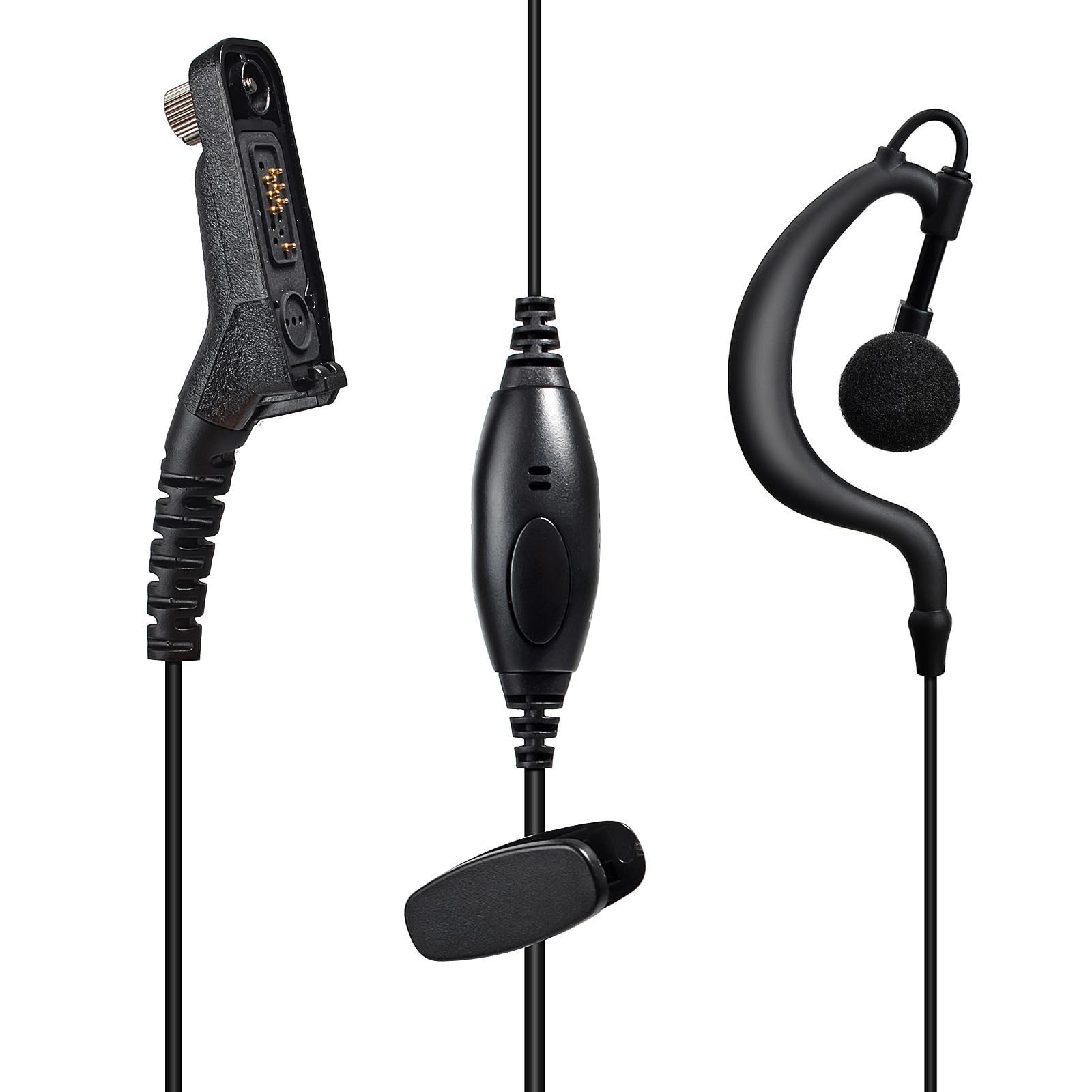 HYS Walkie Talkie Earpiece Headset Built-in PPT Mic Compatible with Motorola DP3400 DP4400 DP4800 DGP4150 XPR-6300 DGP6150 DGP5000 XiR P8208 XiR P8268 Multi Pin Two Way Radio (G Type)
