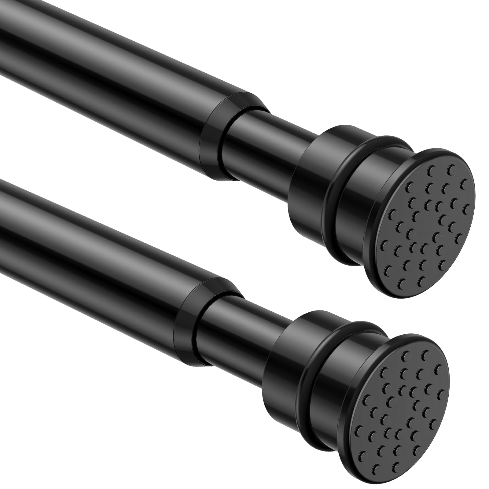 Fvonzn Tension Curtain Rod 26 to 48 Inch Adjustable Tension Rods 2 Pack ...