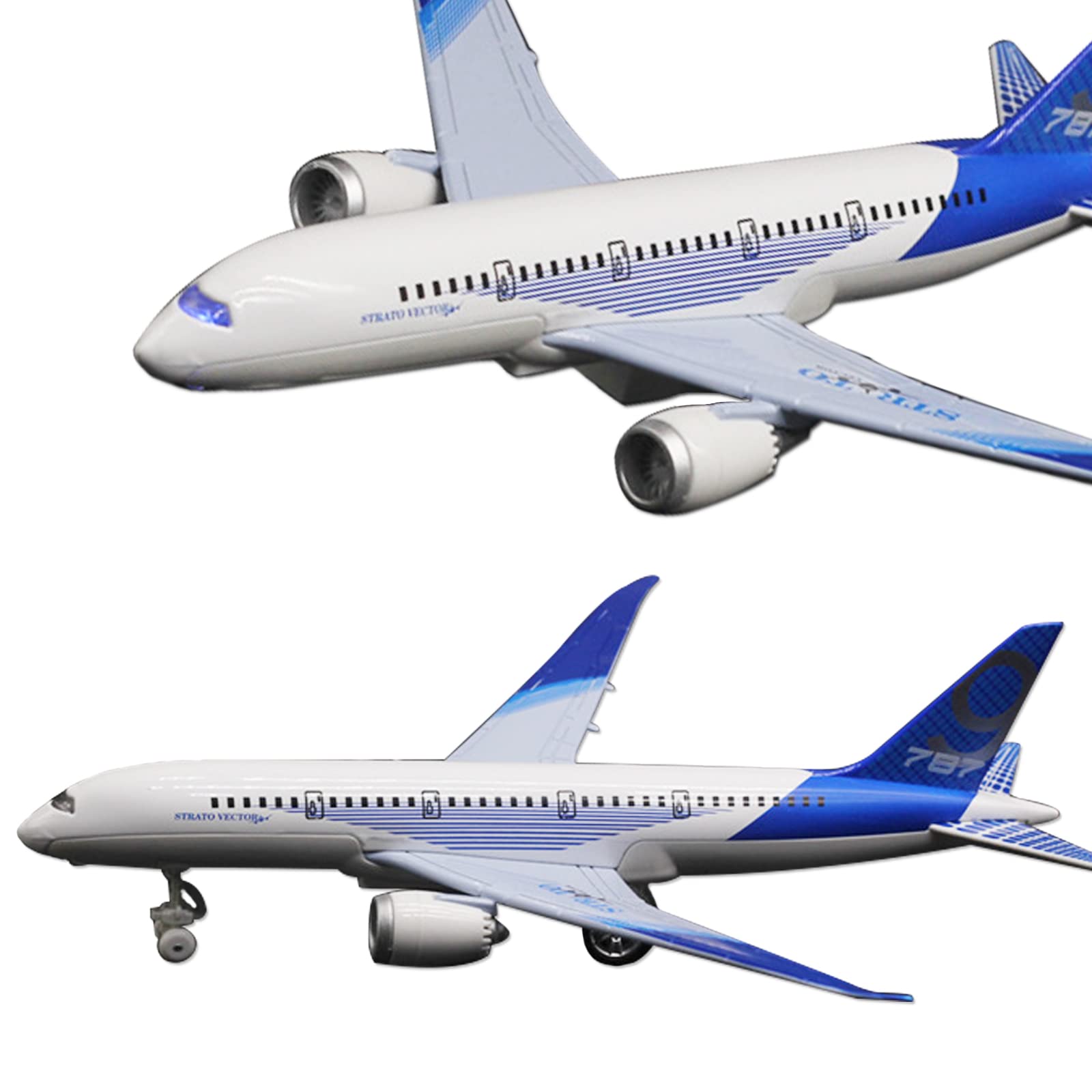 Photo 1 of OTONOPI Airplane Toys Bump and Go Airlines Die Cast Metal Model Plane Toy with Lights and Sounds for Kids Blue