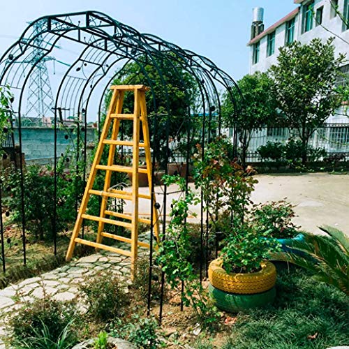 QHW Rosenbogen, Pergola-Kletterpflanzenbogenhalterung, Gartenbogengitter-Kletterhilfe, Hochzeitsdekoration, schwarz… – Bild 6