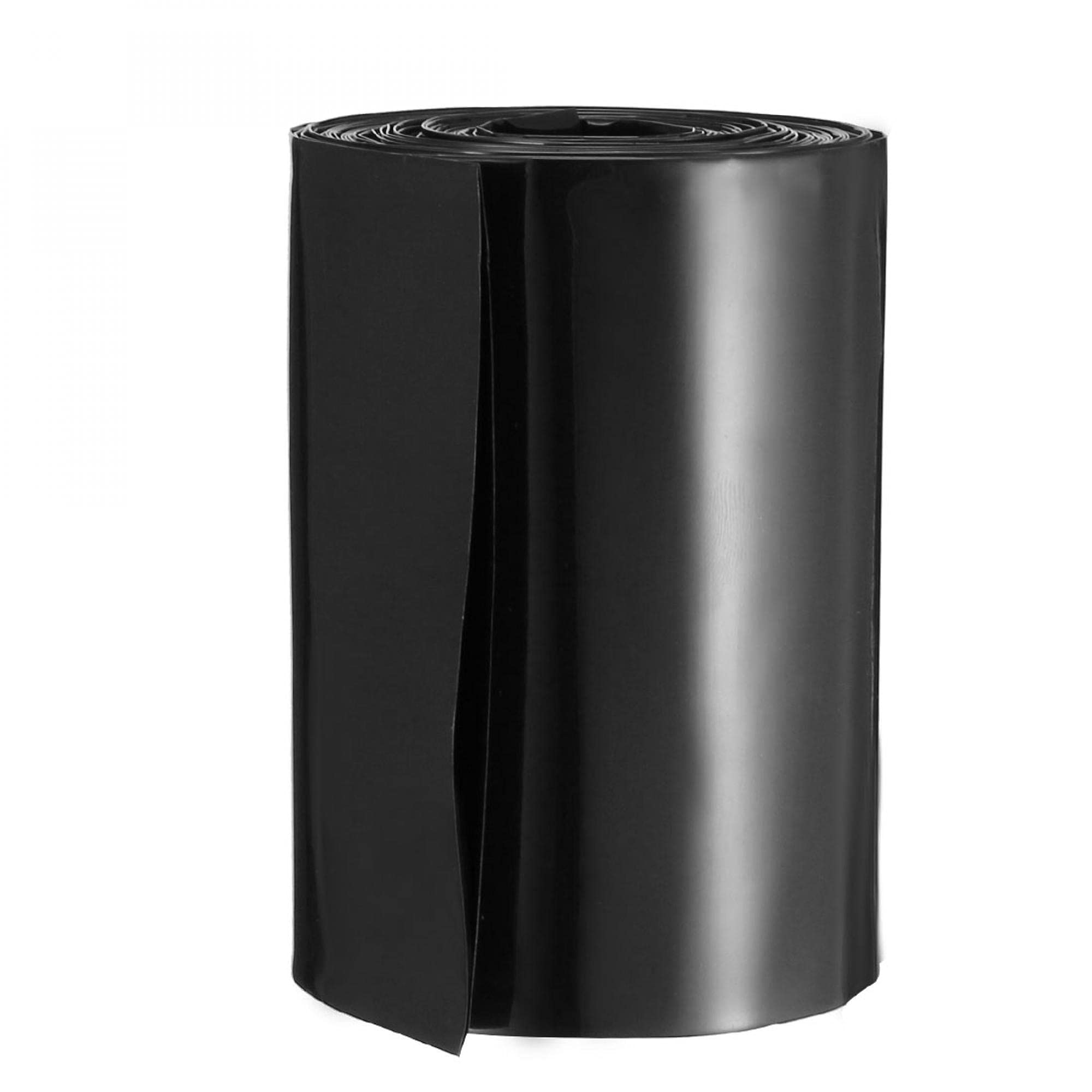 sourcing map Battery Wrap PVC Heat Shrink Tubing 103mm Flat Width for 18650 5 Meter Length Black