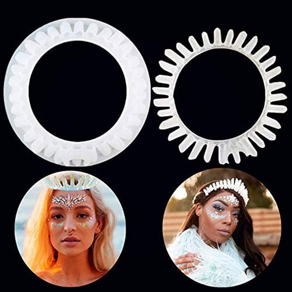 JeVenis Boho Crown Resin Mold Crystal Crown Resin Mold Tiara Mold Music Festival Party Supplies Music Festival Headband