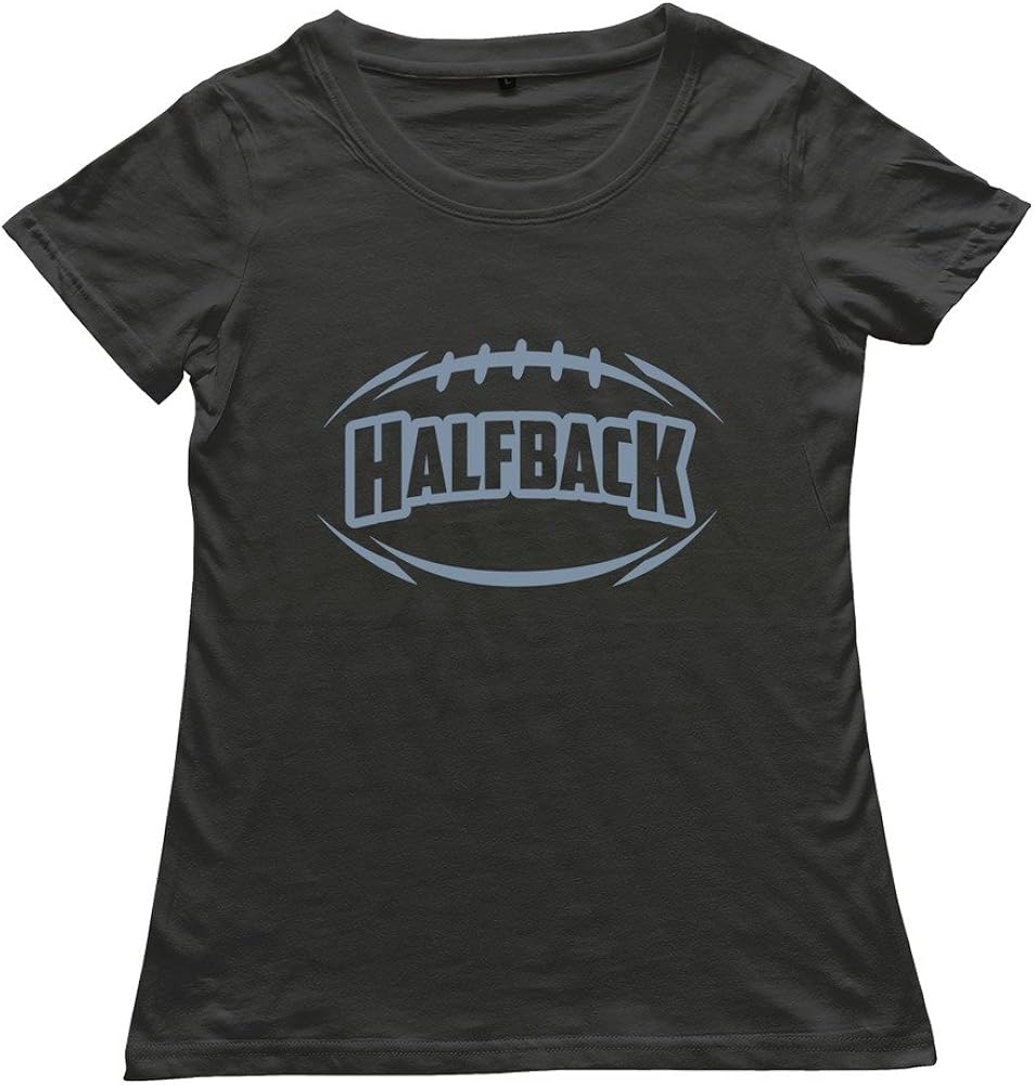Female AMERICAN FOOTBALL Halfback Custom Retro Black Tee