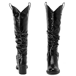 Ruiee Women's Heeled Knee High Boots, Chunky Block