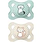 MAM Original Matte Pacifier 0-6 Months, for Breastfed Babies, Sterilizing Storage Case, 2 Count