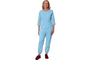 Ovidis Dementia Clothing - Alzheimers Anti-Strip Jumpsuit - Onesie for Elderly Women - Carrie Blue S