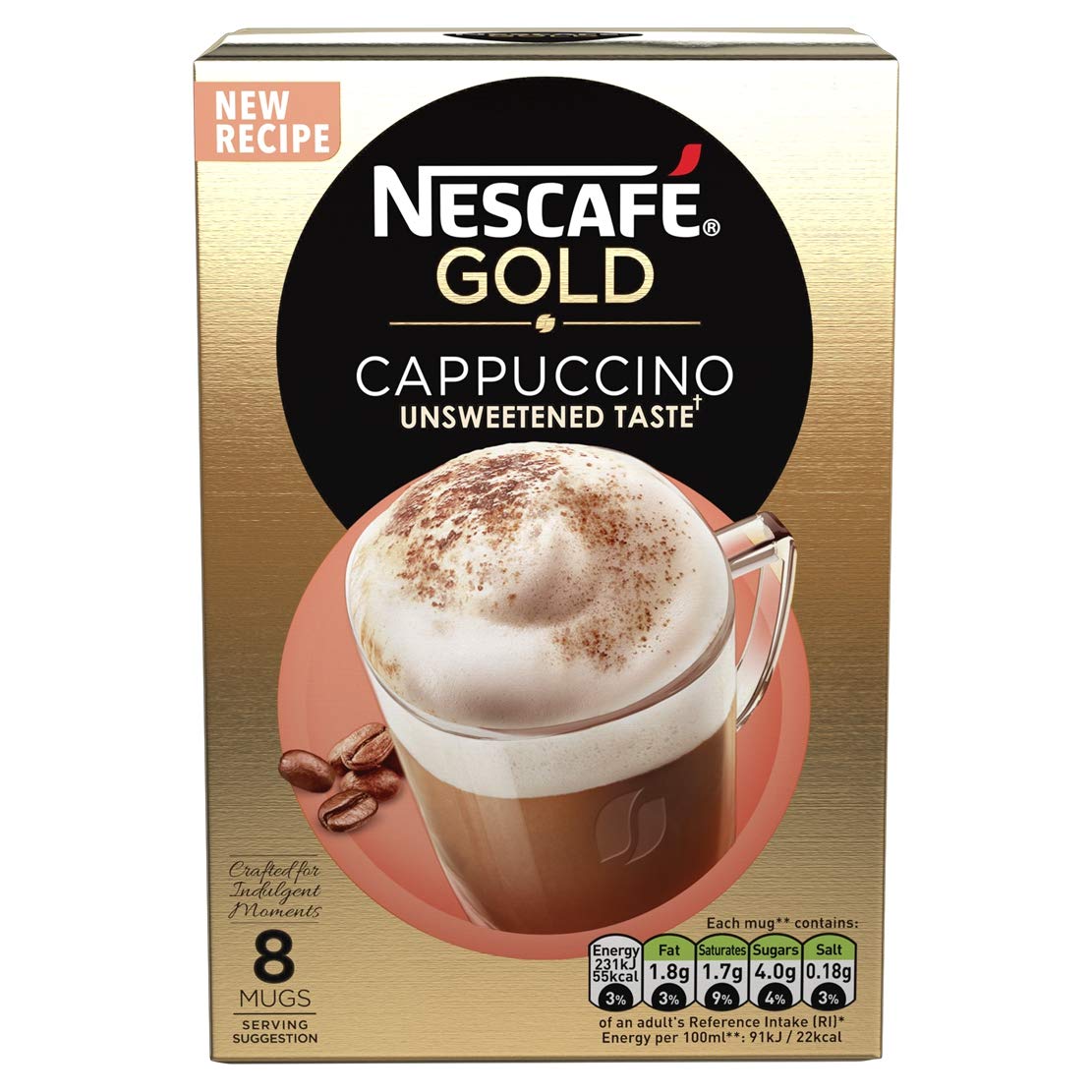 NESCAFÉ GOLD Cappuccino Unsweetened Coffee, 8 Sachets Buy Online in