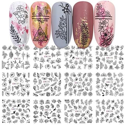 Amazon Co Jp 12バレンタインデーのマニキュアラブレタ花ネイルスライダー碑文ネイルアート水ステッカー Awsdc Color Bn11 10 ホーム キッチン