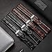 iStrap Leather Watch band -Alligator Grain Embossed Pattern Calfskin Replacement Strap-Stainless Steel Deployment Buckle with Push Buttons-Bracelet for Men Women-18mm 19mm 20mm 21mm 22mm 24mm