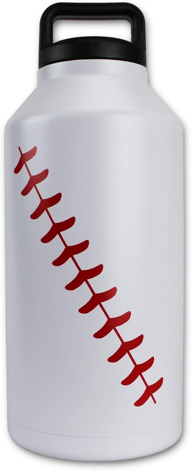 Urbanifi Water Bottle Baseball Softball 64 OZ Jug Gift for Mom Men Flask Sports