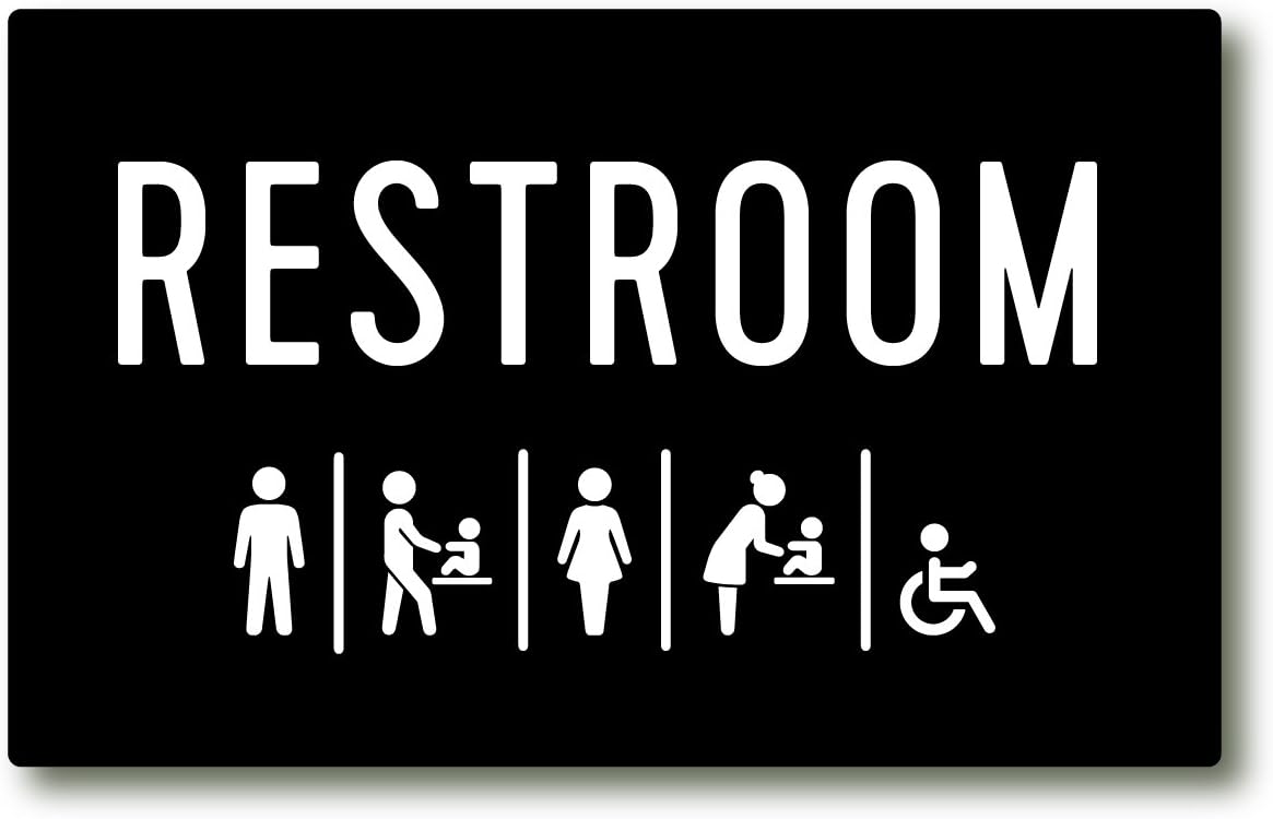 All Gender Restroom Sign with Man Changing Table Icon