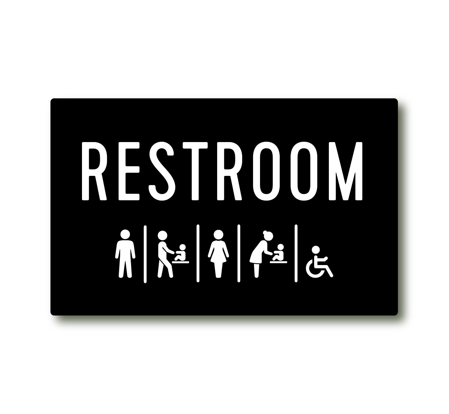 All Gender Restroom Sign with Man Changing Table Icon