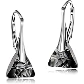 Chic Bijoux Austrian Crystal Earrings for Women Dangling, with 925 Sterling Silver Leverbacks, Gemstone Earrings for Ladies, Jewelry for mom