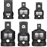 StrugDeas 6 Piece Impact Socket Adapter and Reducer Set | 1/4", 3/8", 1/2" Cr-V Steel Impact Ratchet/Socket Extension/Conversion Kit for Automotive Maintenance and Construction Works