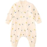 Baby Boys and Girls Romper Onesies Footless Baby Cotton Long Sleeve Jumpsuits Bodysuits Sleepwear Outfits for Newborn