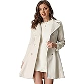 Allegra K Fall Coats for Women's 2026 A-Line Double Breasted Lapel Collar Long Winter Pea Coat