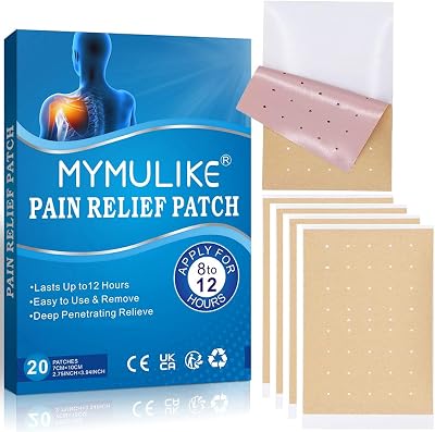 MYMULIKE 20Pcs Pain Relief Patches Heat Patches 12h Long Lasting Knee Back