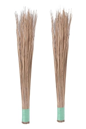 Creatif Ventures Natural Coconut Leaf Grass Broom Stick For Floor Cleaning, Bathroom Cleaning & Wet Floor