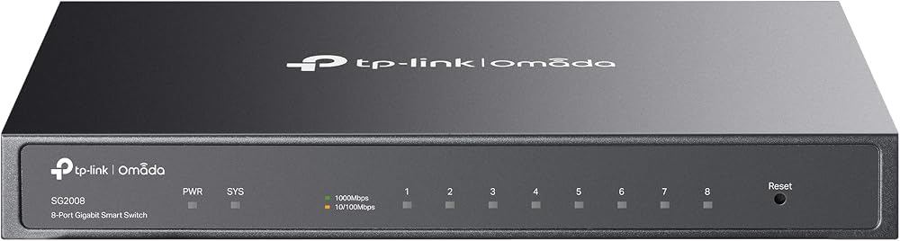 TP-Link JetStream TL-SG2008 8-Port Gigabit Smart Managed L2/L3/L4 QoS IGMP