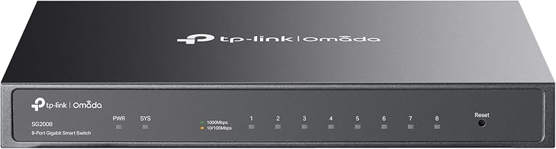 TP-Link JetStream TL-SG2008 8-Port Gigabit Smart Managed L2/L3/L4 QoS IGMP