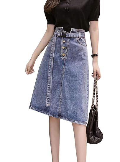 Amazon Zhongjue ジュージェン デニムスカート レディース タイト