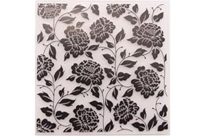 LZBRDY 5.3 by 5.3 Inches Flower Leaves Plastic Template Embossing Folders for Scrapbooking Card Making Christmas Folders