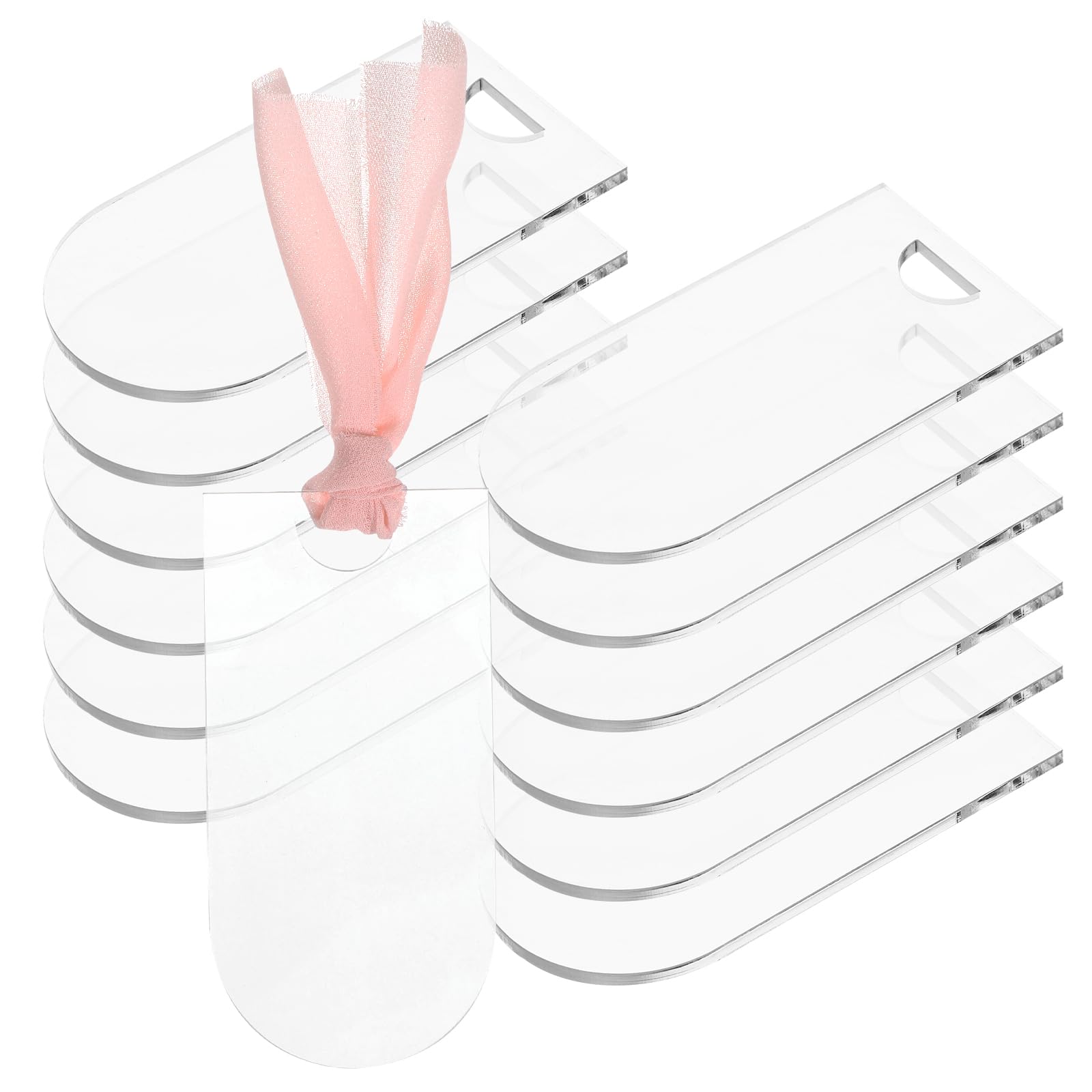 Photo 1 of 24Pcs Clear Acrylic Place Cards, 3.54" x 1.77" Name Cards for Table Setting, Christmas Gift Tags, Gift Tags with String for Wedding Table Decor, Birthday, Event