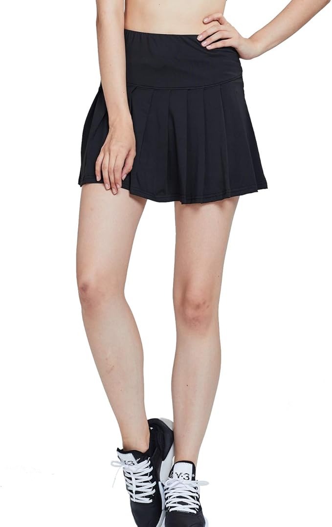 TIANNBU Women's Pleated Tennis Skirt QuickDrying Skort with Pocket for