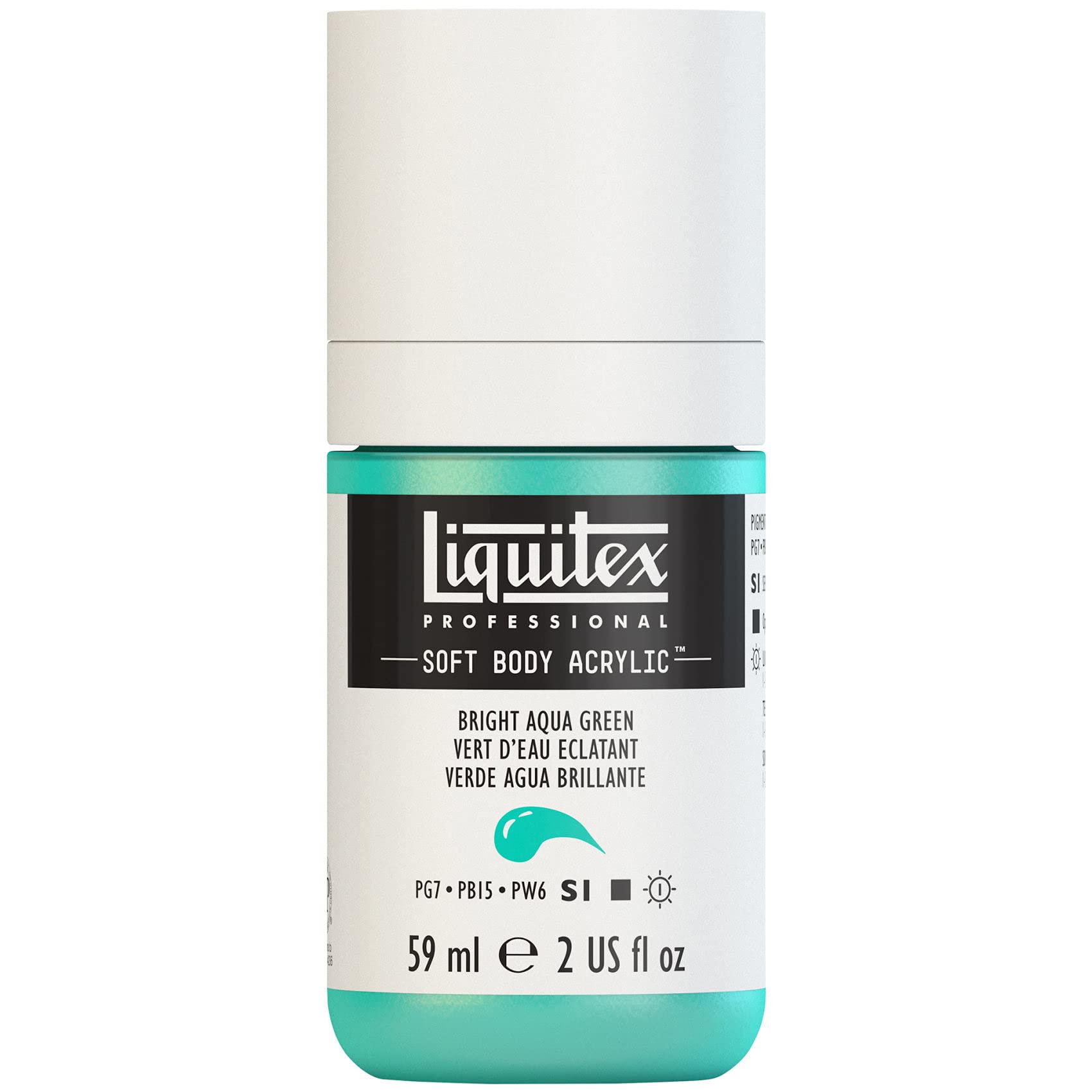 Liquitex 1959660 Professional Acrylic Paint Soft Body - Artist Paint in Creamy Opaque Consistency, High Pigmentation, Lightfast and Ageing Resistant, 59 ml Bottle - Aqua Green Luminous