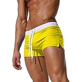 TONLEN Mens Swimwear Short Swim Trunks with Zipper Pocket